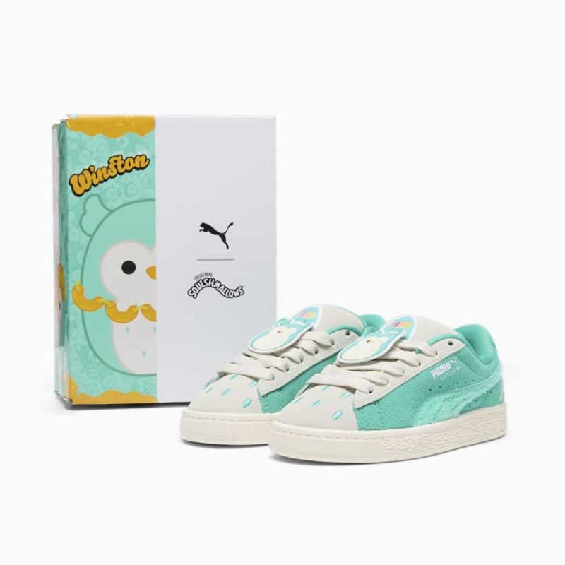 Puma | Girls Puma | Girls x SQUISHMALLOWS Suede XL Winston Little Kids Sneakers - Warm White-Alpine Snow-Elektro Pool