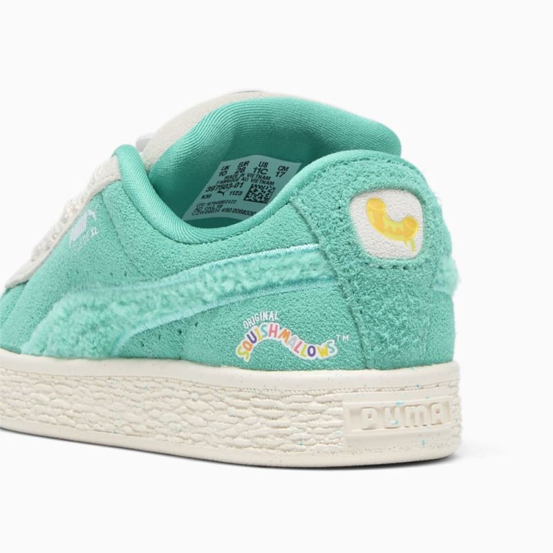 Puma | Girls Puma | Girls x SQUISHMALLOWS Suede XL Winston Little Kids Sneakers - Warm White-Alpine Snow-Elektro Pool