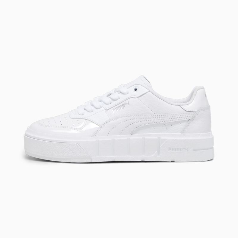 Puma | Women's Cali Court Patent Sneakers - White - Click Image to Close