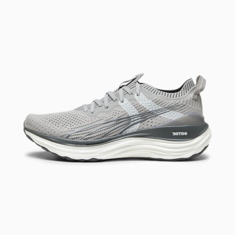 Puma | Men's ForeverRun NITRO Knit Running Shoes - Concrete Gray-Flat Dark Gray - Click Image to Close