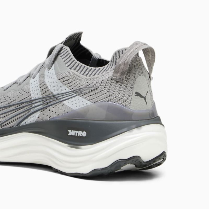 Puma | Men's ForeverRun NITRO Knit Running Shoes - Concrete Gray-Flat Dark Gray