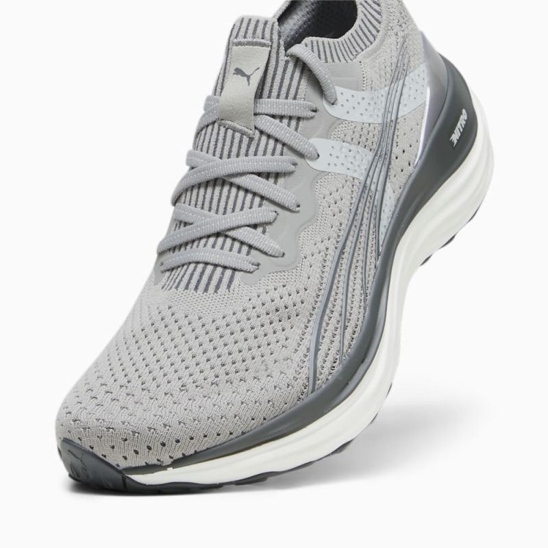 Puma | Men's ForeverRun NITRO Knit Running Shoes - Concrete Gray-Flat Dark Gray