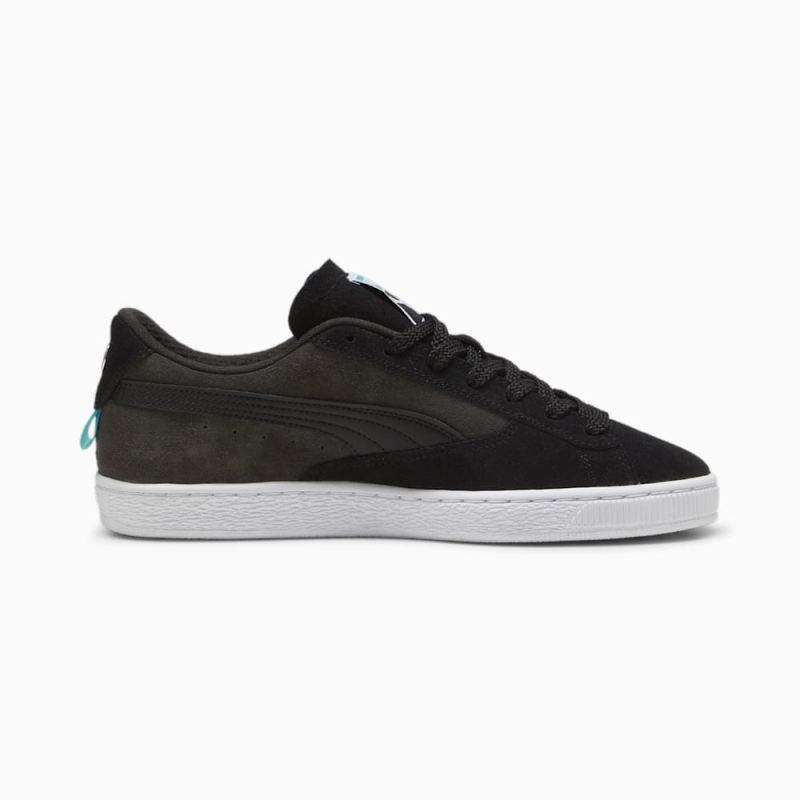 Puma | Men's Mercedes AMG-Petronas F1 Suede Sneakers - Black-Flat Dark Gray-Sheen Green