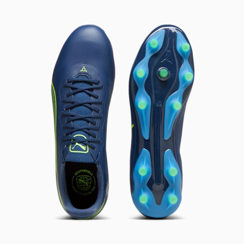 Puma | Men's KING PRO FG/AG Soccer Cleats - Persian Blue-Pro Green-Ultra Blue