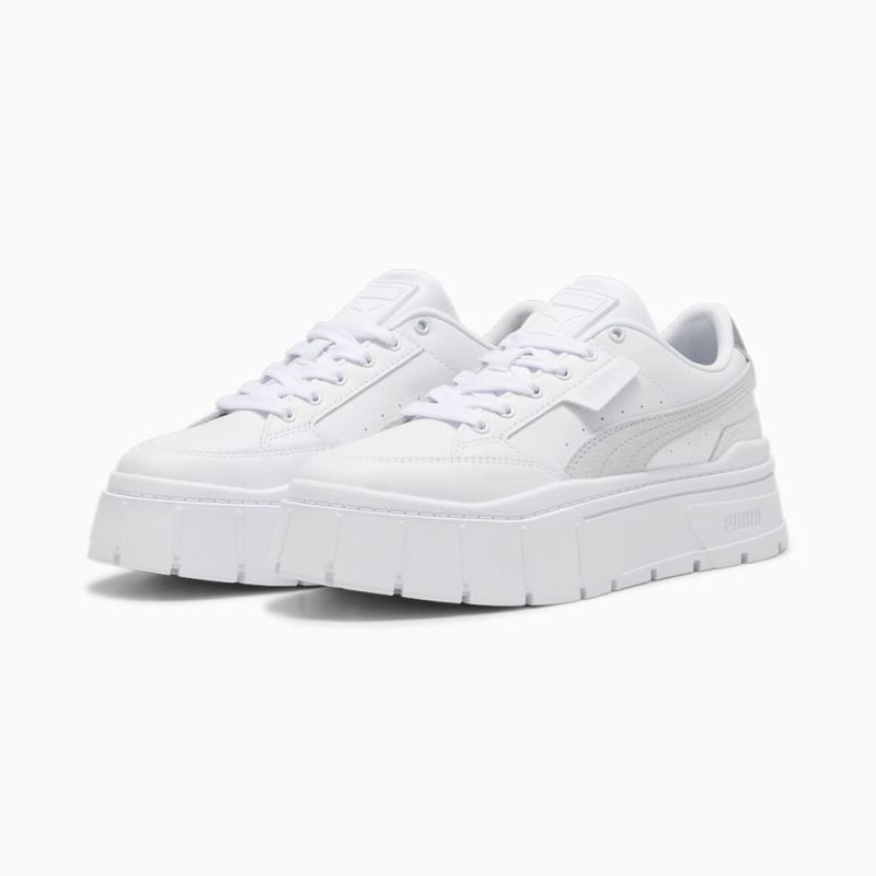 Puma | Women's Mayze Stack Sneakers - White-Stormy Slate