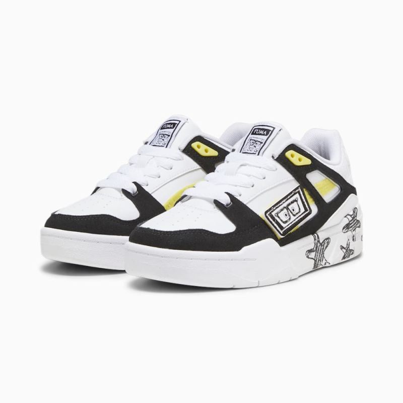 Puma | Boys Puma | Boys x SPONGEBOB SQUAREPANTS Slipstream Big Kids Sneakers - White-Black