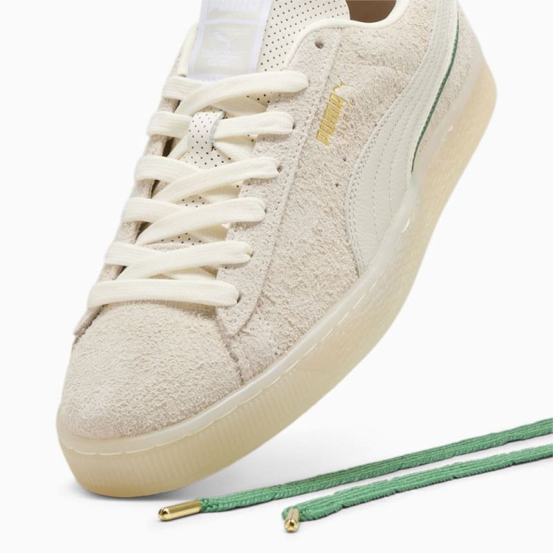 Puma | Women's Suede Classics OG Sneakers - Warm White-Sedate Gray-Archive Green