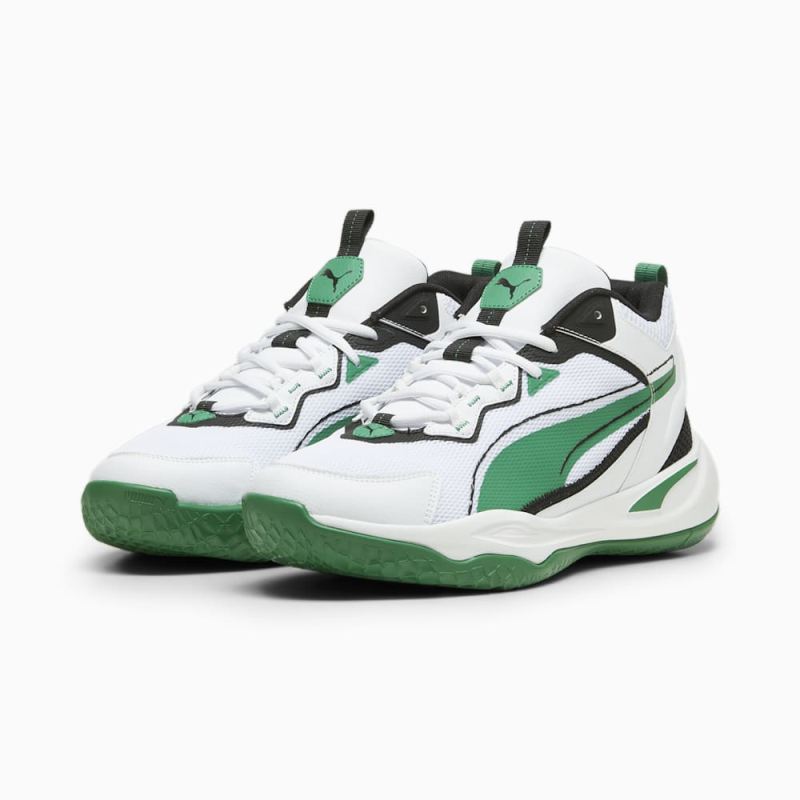 Puma | Men's Playmaker Sneakers - White-Archive Green-Black