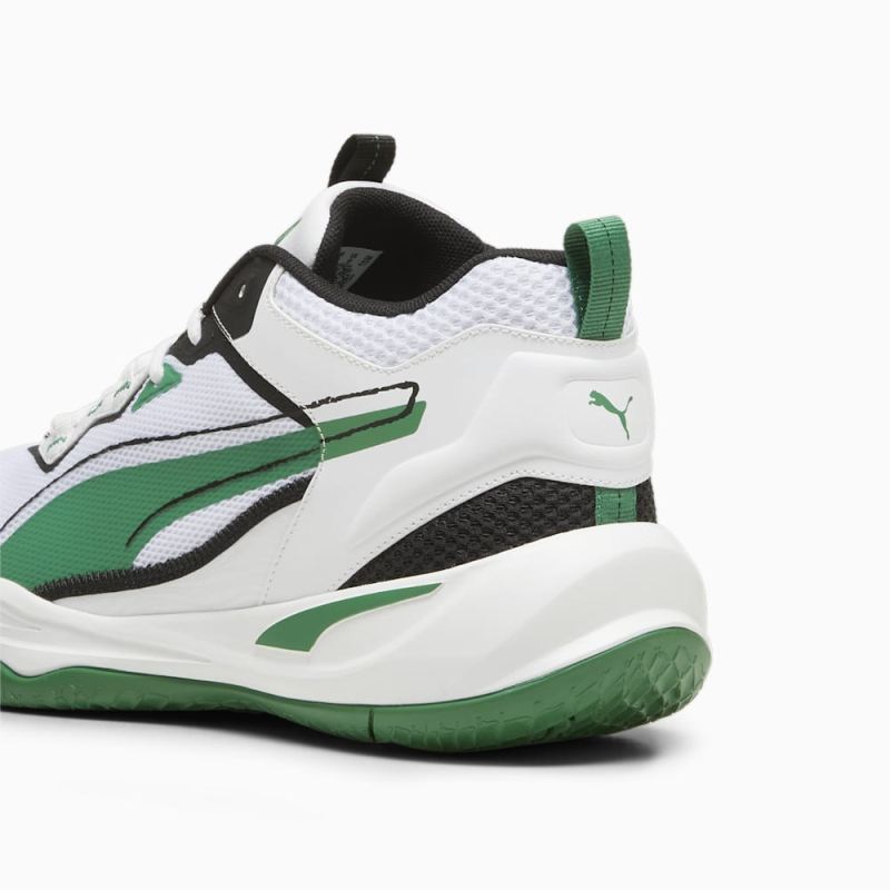 Puma | Men's Playmaker Sneakers - White-Archive Green-Black