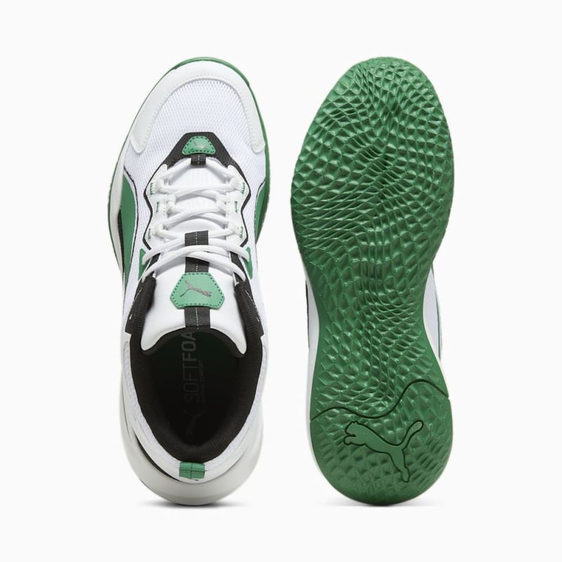 Puma | Men's Playmaker Sneakers - White-Archive Green-Black