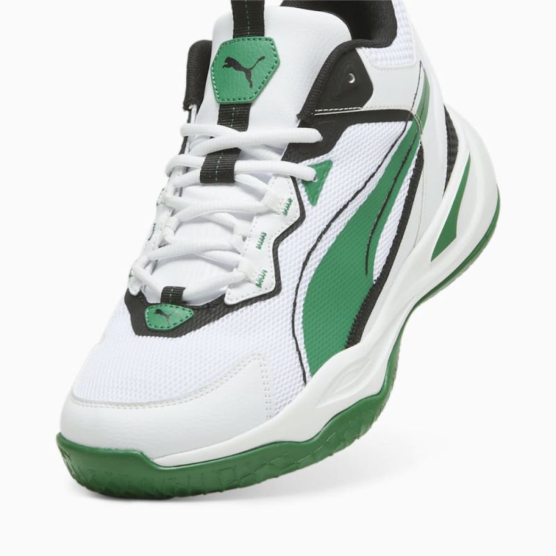 Puma | Men's Playmaker Sneakers - White-Archive Green-Black