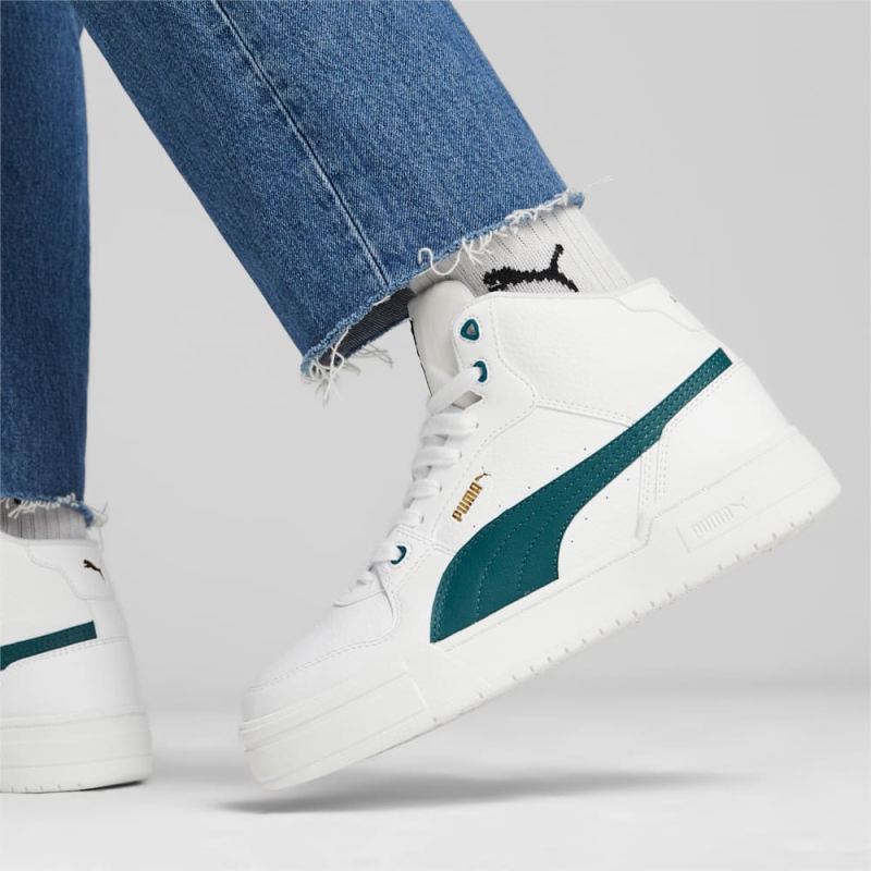 Puma | Men's CA Pro Mid Sneakers - White-Malachite