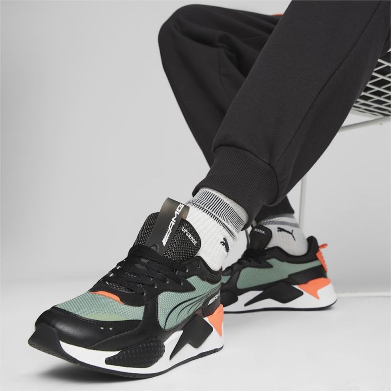 Puma | Men's Mercedes AMG-Petronas F1 RS-X Motorsport Shoes - Black-Dusty Green-Neon Sun