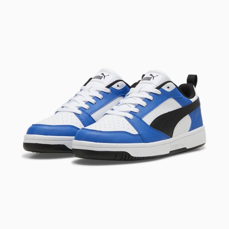 Puma | Men's Rebound V6 Low Sneakers - White-Black-Team Royal