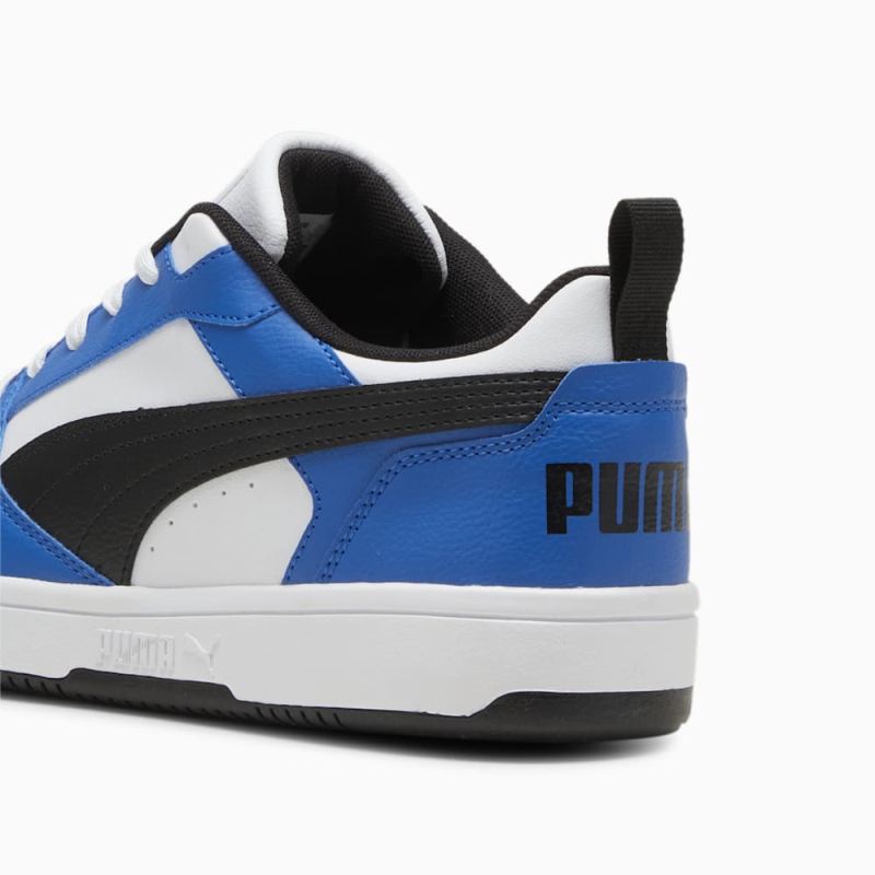 Puma | Men's Rebound V6 Low Sneakers - White-Black-Team Royal