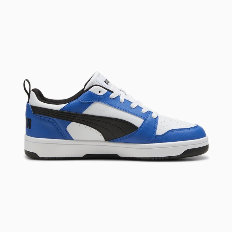 Puma | Men's Rebound V6 Low Sneakers - White-Black-Team Royal