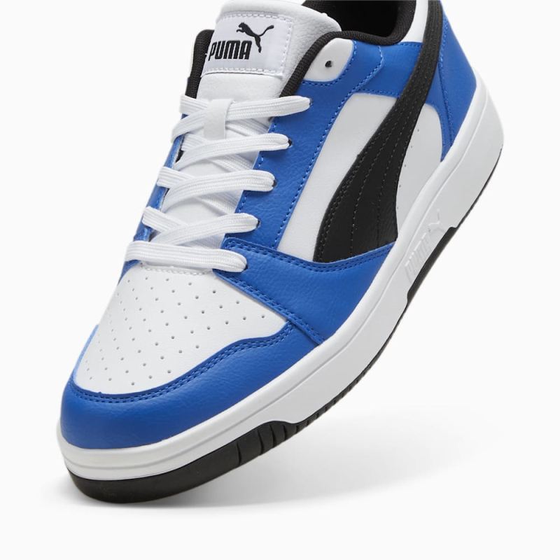 Puma | Men's Rebound V6 Low Sneakers - White-Black-Team Royal