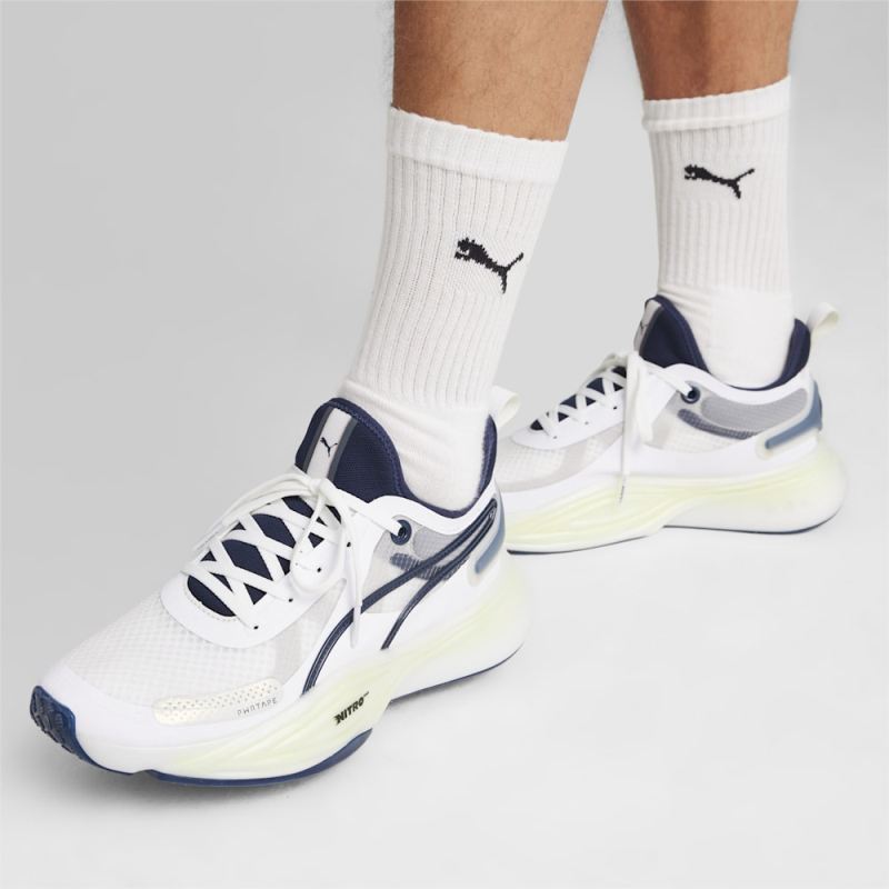 Puma | Men's PWR NITRO Squared Training Shoes - White-Club Navy