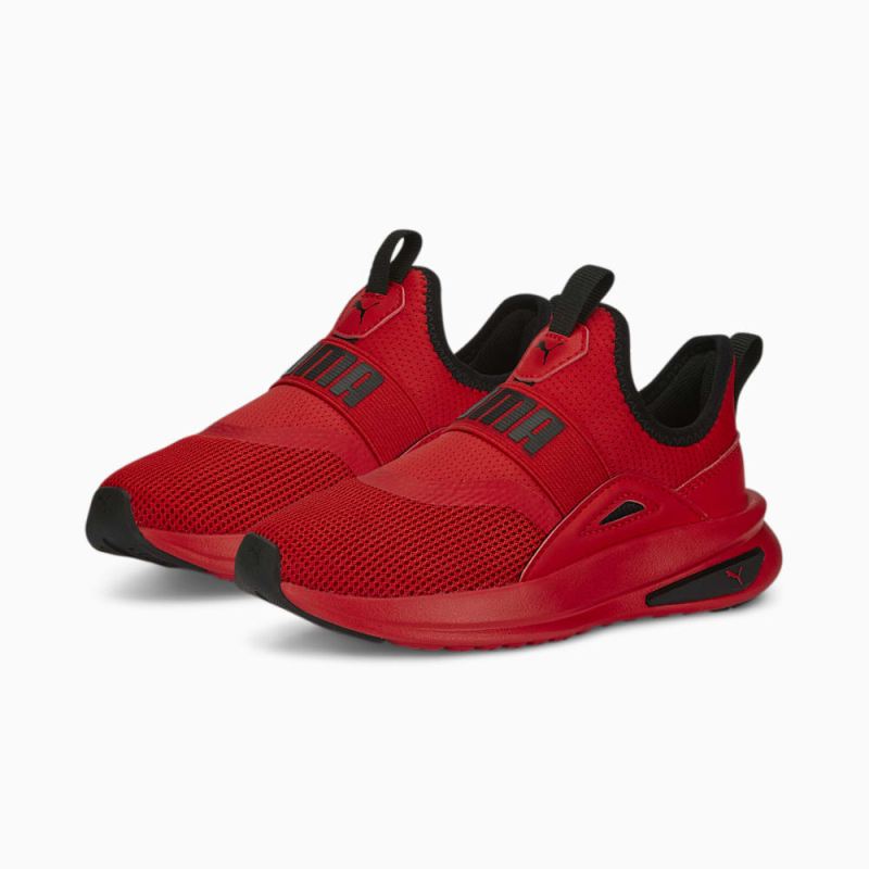 Puma | Girls SOFT Enzo Evo Slip-On Toddlers Shoes - For All Time Red-Black