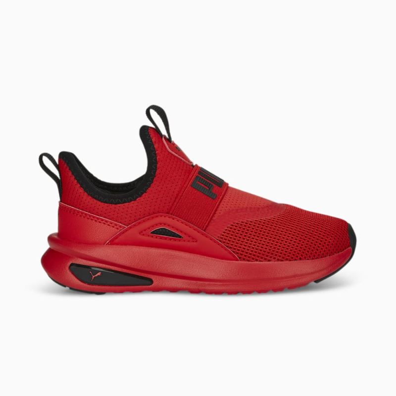 Puma | Girls SOFT Enzo Evo Slip-On Toddlers Shoes - For All Time Red-Black