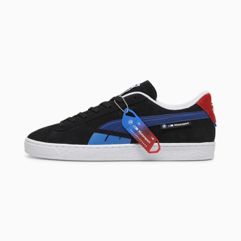 Puma | Men's BMW M Motorsport Suede Sneakers - Black-Cool Cobalt - Click Image to Close