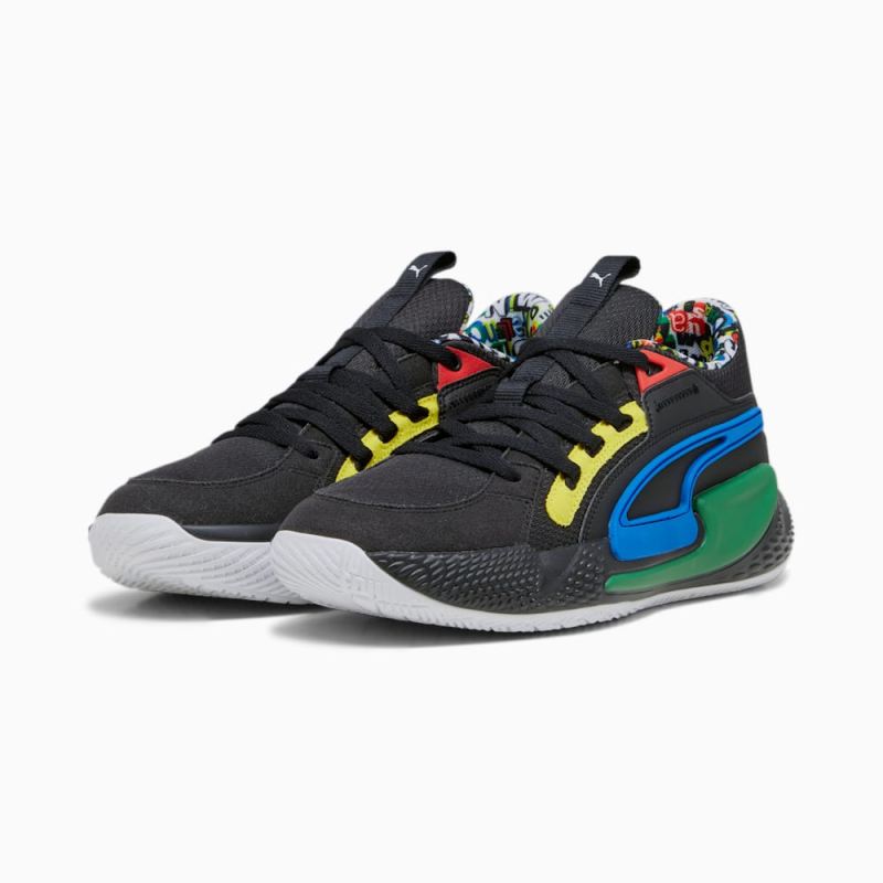 Puma | Men's Court Rider Chaos Trash Talk Basketball Sneakers - Black-Pel