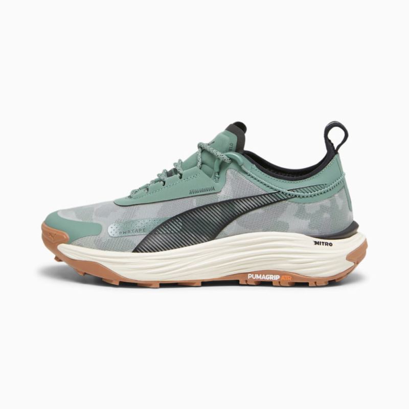 Puma | Men's SEASONS Voyage NITRO 3 Running Shoes - Eucalyptus-Alpine Snow-Black