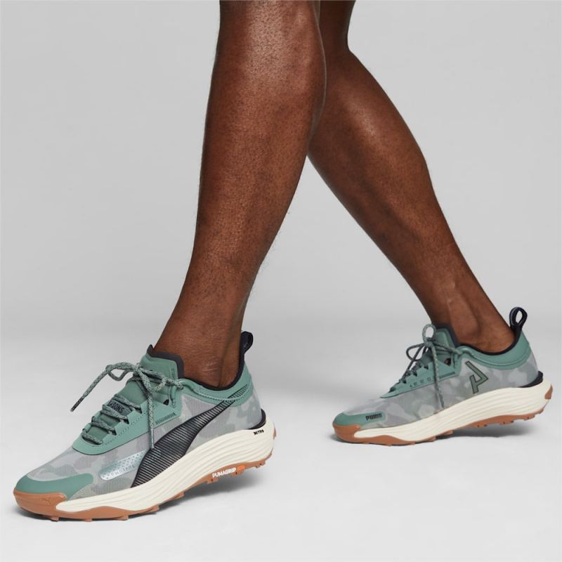 Puma | Men's SEASONS Voyage NITRO 3 Running Shoes - Eucalyptus-Alpine Snow-Black