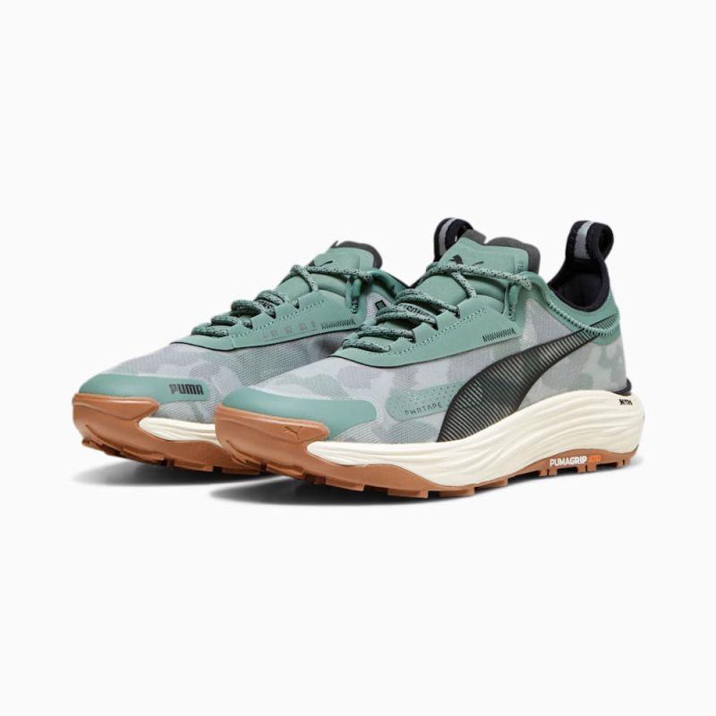 Puma | Men's SEASONS Voyage NITRO 3 Running Shoes - Eucalyptus-Alpine Snow-Black