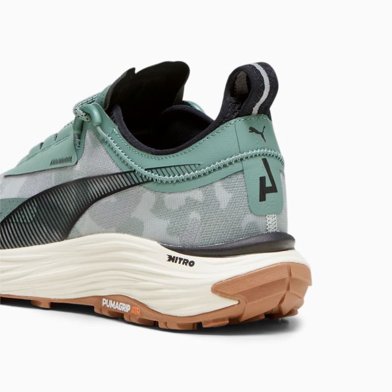 Puma | Men's SEASONS Voyage NITRO 3 Running Shoes - Eucalyptus-Alpine Snow-Black