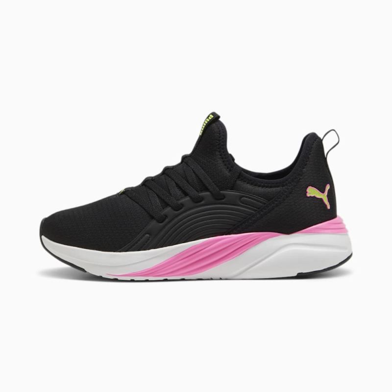 Puma | Women's SOFTRIDE Sophia 2 Emboss Running Shoes - Black-Poison Pink-Electric Lime