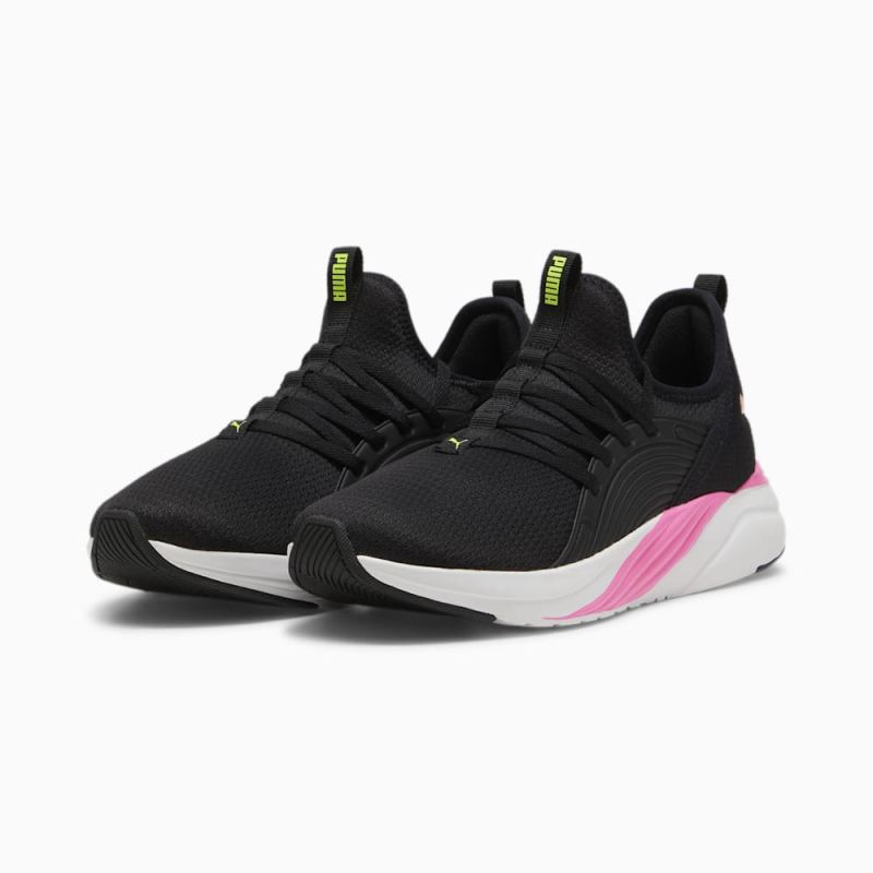 Puma | Women's SOFTRIDE Sophia 2 Emboss Running Shoes - Black-Poison Pink-Electric Lime