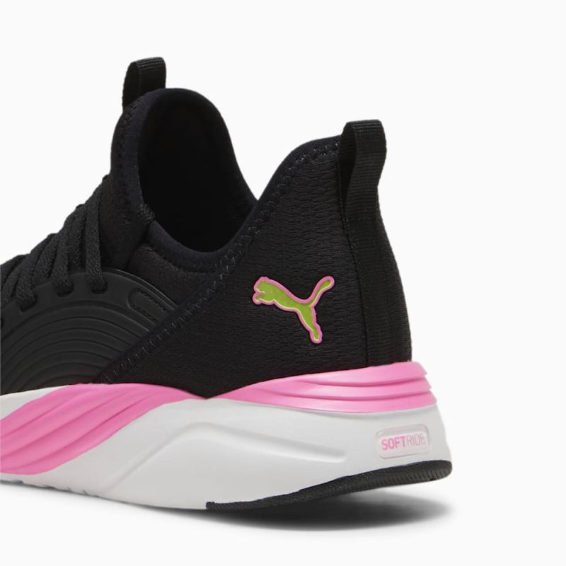 Puma | Women's SOFTRIDE Sophia 2 Emboss Running Shoes - Black-Poison Pink-Electric Lime