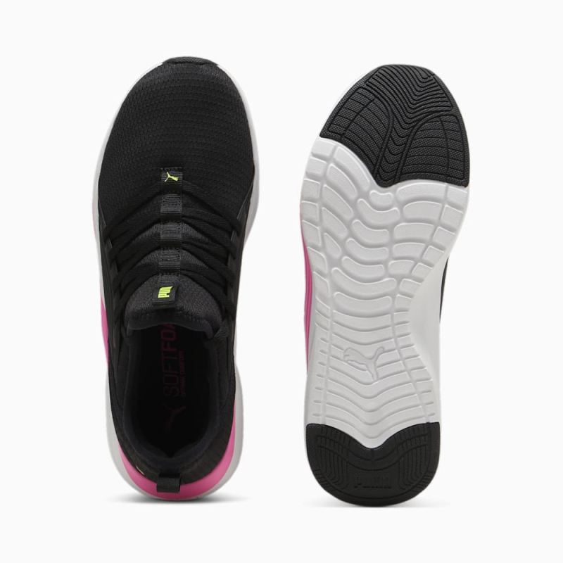 Puma | Women's SOFTRIDE Sophia 2 Emboss Running Shoes - Black-Poison Pink-Electric Lime