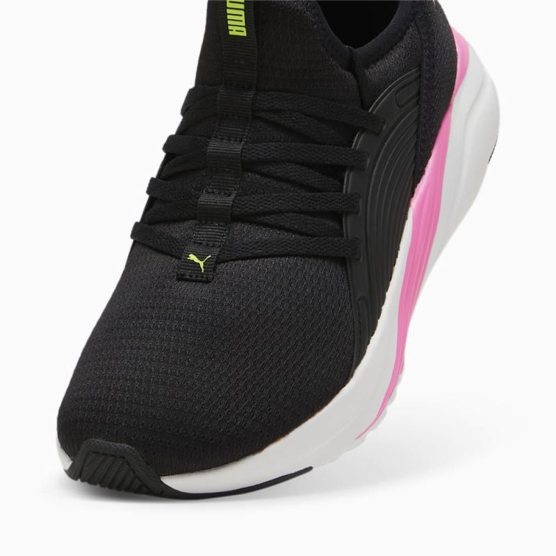 Puma | Women's SOFTRIDE Sophia 2 Emboss Running Shoes - Black-Poison Pink-Electric Lime