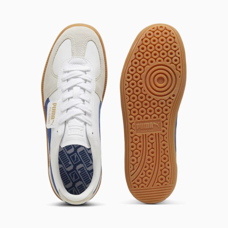 Puma | Men's Palermo Leather Sneakers - White-Vapor Gray-Clyde Royal