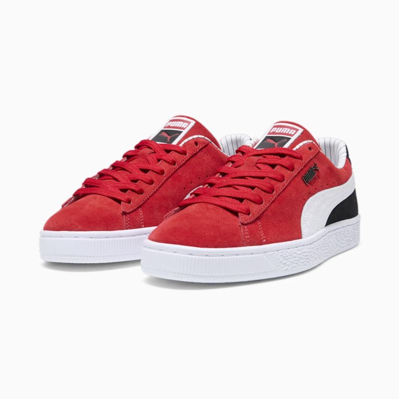 Puma | Men's Suede Pinstripe Sports Club Sneakers - For All Time Red-White-Black