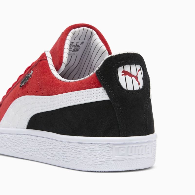 Puma | Men's Suede Pinstripe Sports Club Sneakers - For All Time Red-White-Black