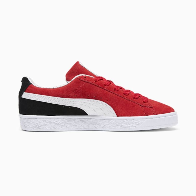 Puma | Men's Suede Pinstripe Sports Club Sneakers - For All Time Red-White-Black