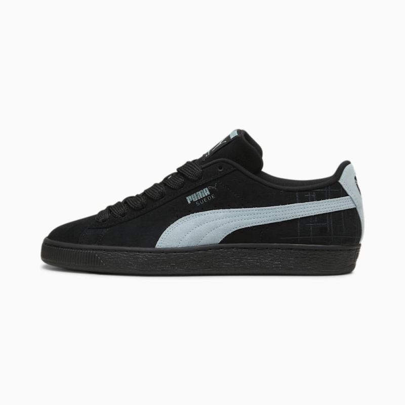 Puma | Men's Suede Brand Love II Sneakers - Black-Turquoise Surf - Click Image to Close