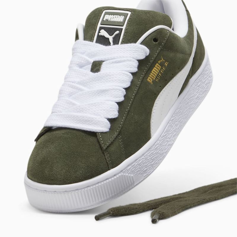 Puma | Men's Suede XL Sneakers - Dark Olive-White