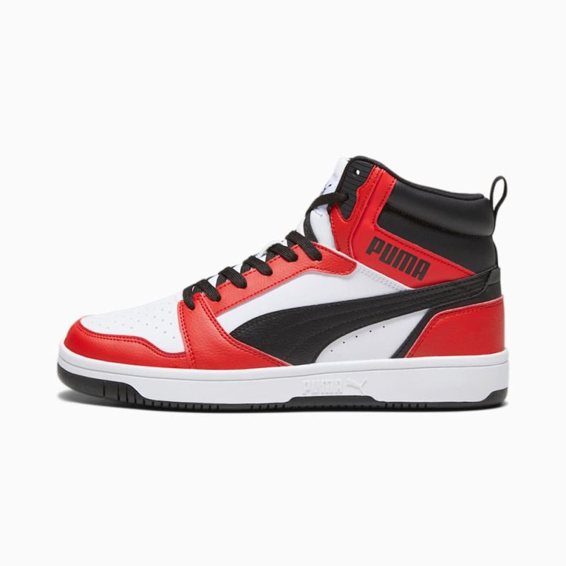 Puma | Men's Rebound Sneakers - White-Black-For All Time Red