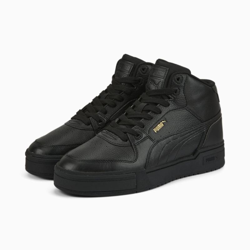 Puma | Women's CA Pro Mid Sneakers - Black-Team Gold