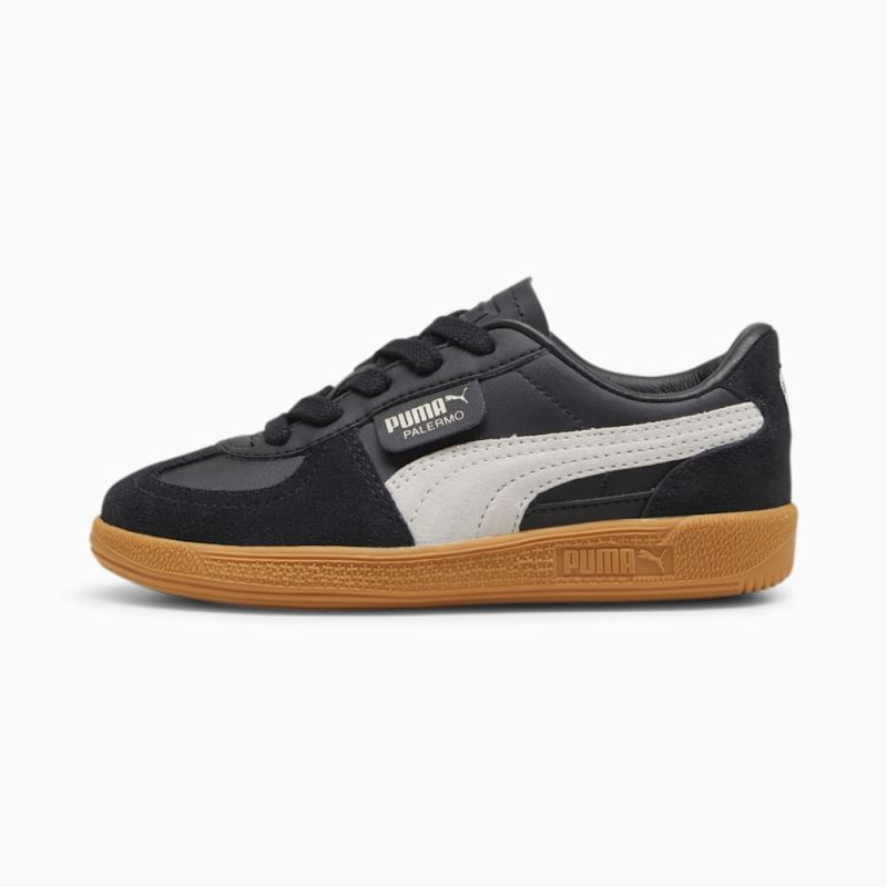 Puma | Boys Palermo Leather Little Kids Sneakers - Black-Feather Gray-Gum