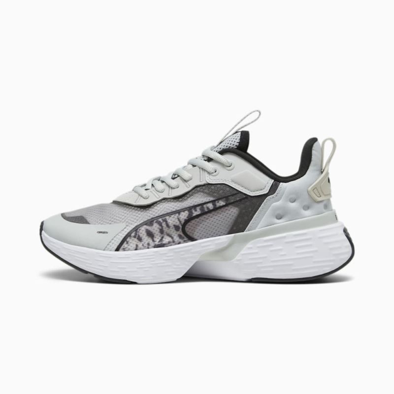 Puma | Women's SOFTRIDE Sway FelineFine Running Shoe - Cool Light Gray-Black