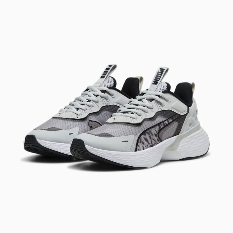 Puma | Women's SOFTRIDE Sway FelineFine Running Shoe - Cool Light Gray-Black