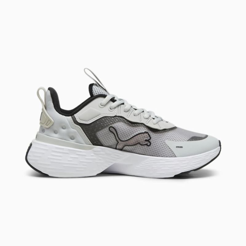 Puma | Women's SOFTRIDE Sway FelineFine Running Shoe - Cool Light Gray-Black