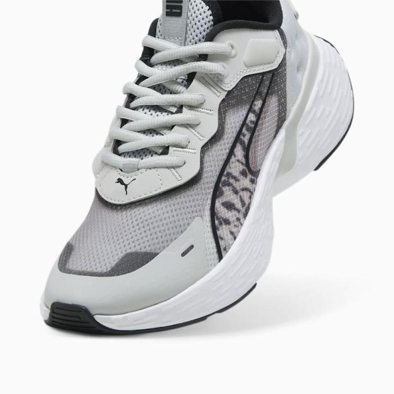 Puma | Women's SOFTRIDE Sway FelineFine Running Shoe - Cool Light Gray-Black