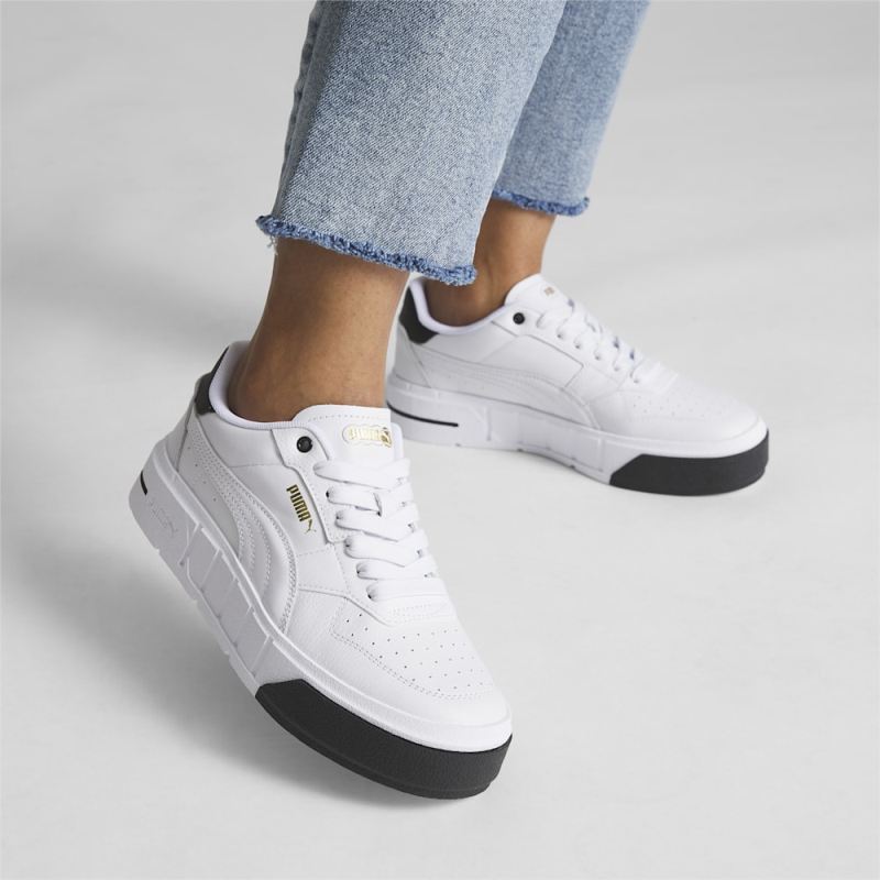 Puma | Women's Cali Court Leather Sneakers - White-Black