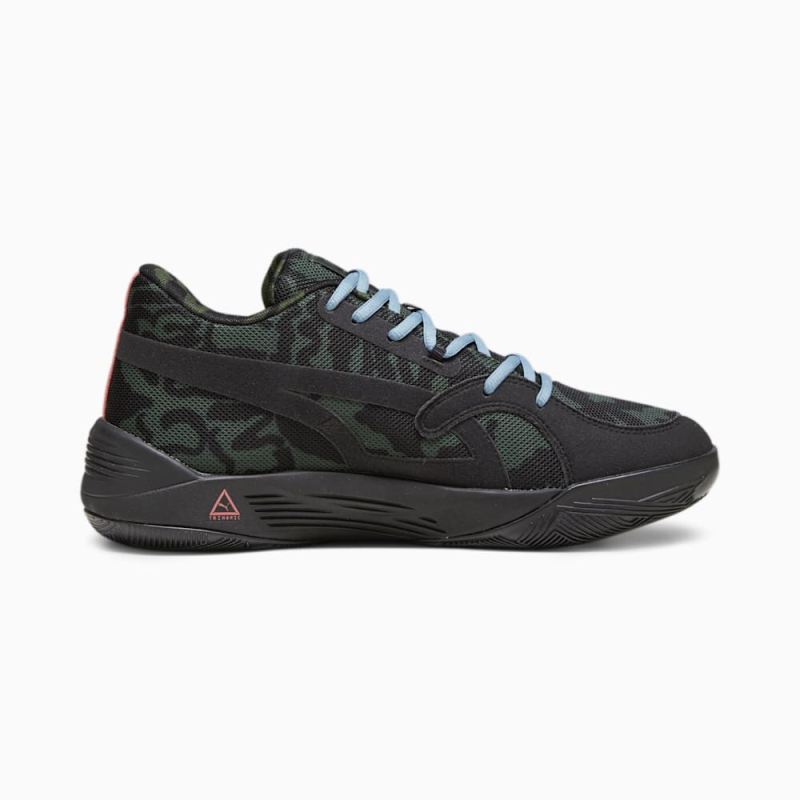 Puma | Men's TRC Blaze Court Camo Basketball Shoes - Black-Myrtle-Dark Clove-Bold Blue-Electric Blush